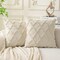 Set of 2 Beige Morrocan Decorative Pillow Covers 18x18 Inch (Beige)
